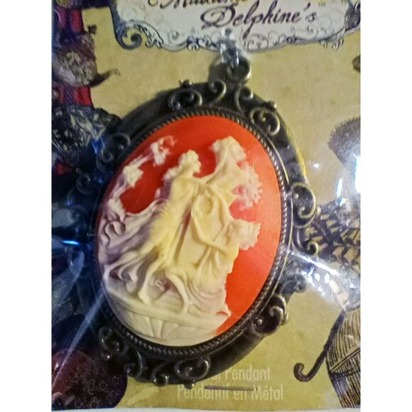 Pendant Lot Darice Blue Moon Acrylic Silver Zinc Victorian Style Jewelry Making - Picture 9 of 14